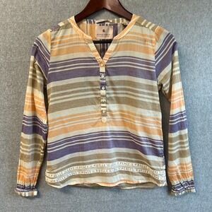 Scotch R'Belle Girl‎ Size 14 Striped Orange Purple Long Sleeve Shirt Top